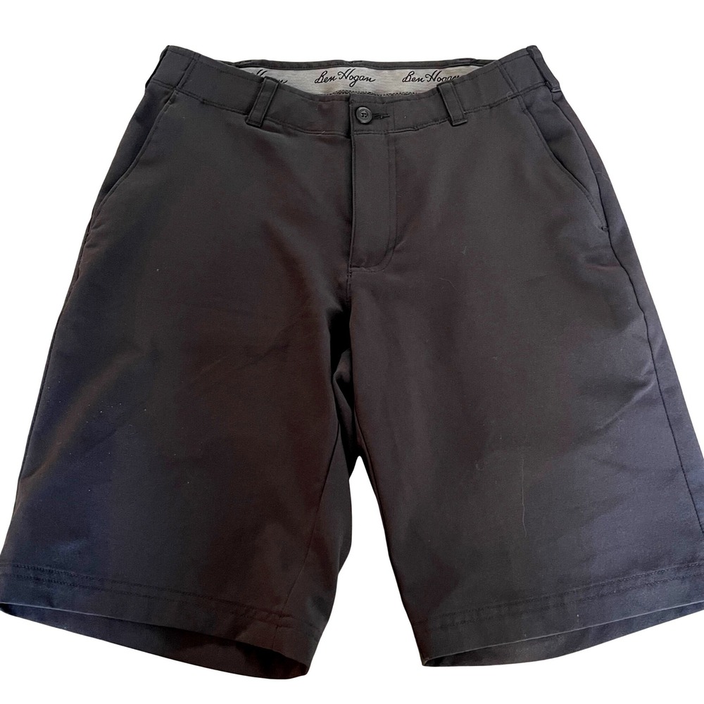 Ben Hogan Golf Shorts Mens 30 Black Performance Stretch Athletic Flat Front